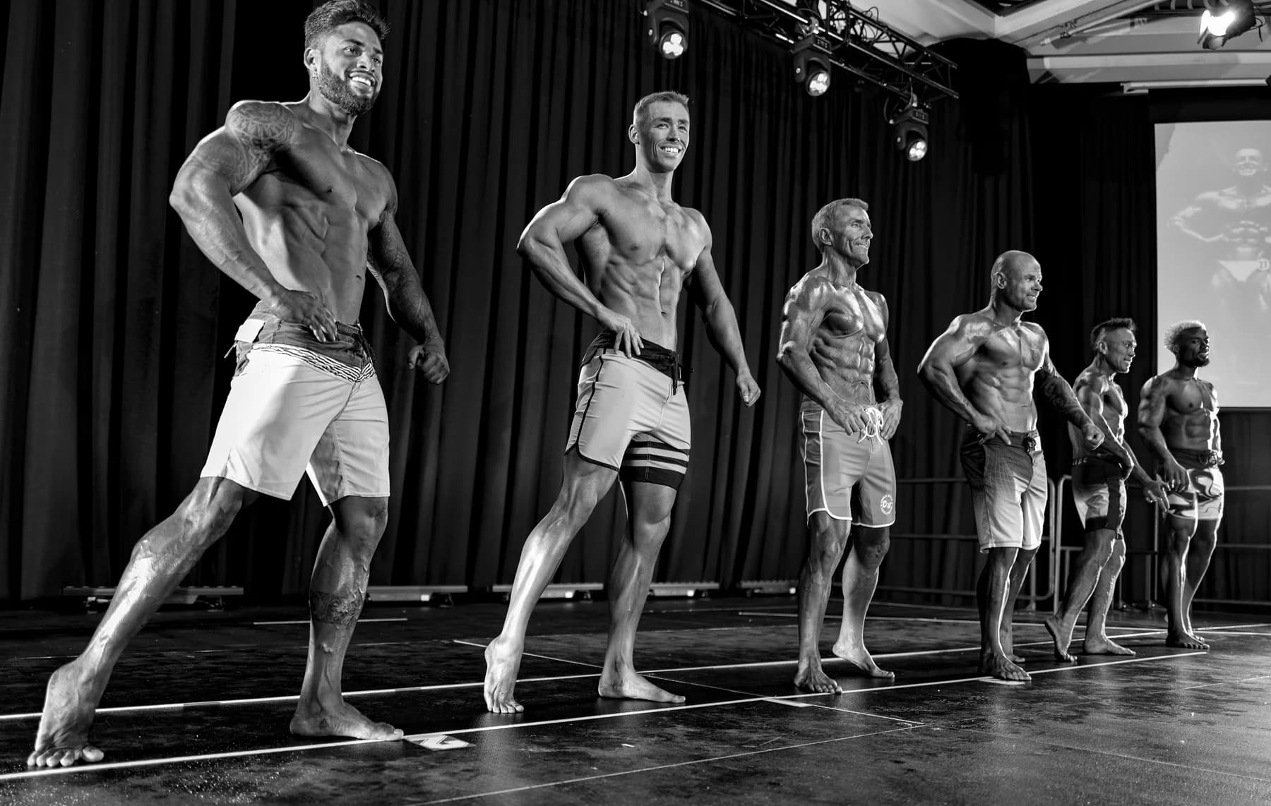 Black and white competition stage lineup